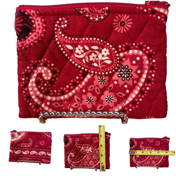 Soon Vintage Vera Bradley Small Maggie Satchel & Coin Purse Mesa Red Paisley Set - Picture 13 of 16